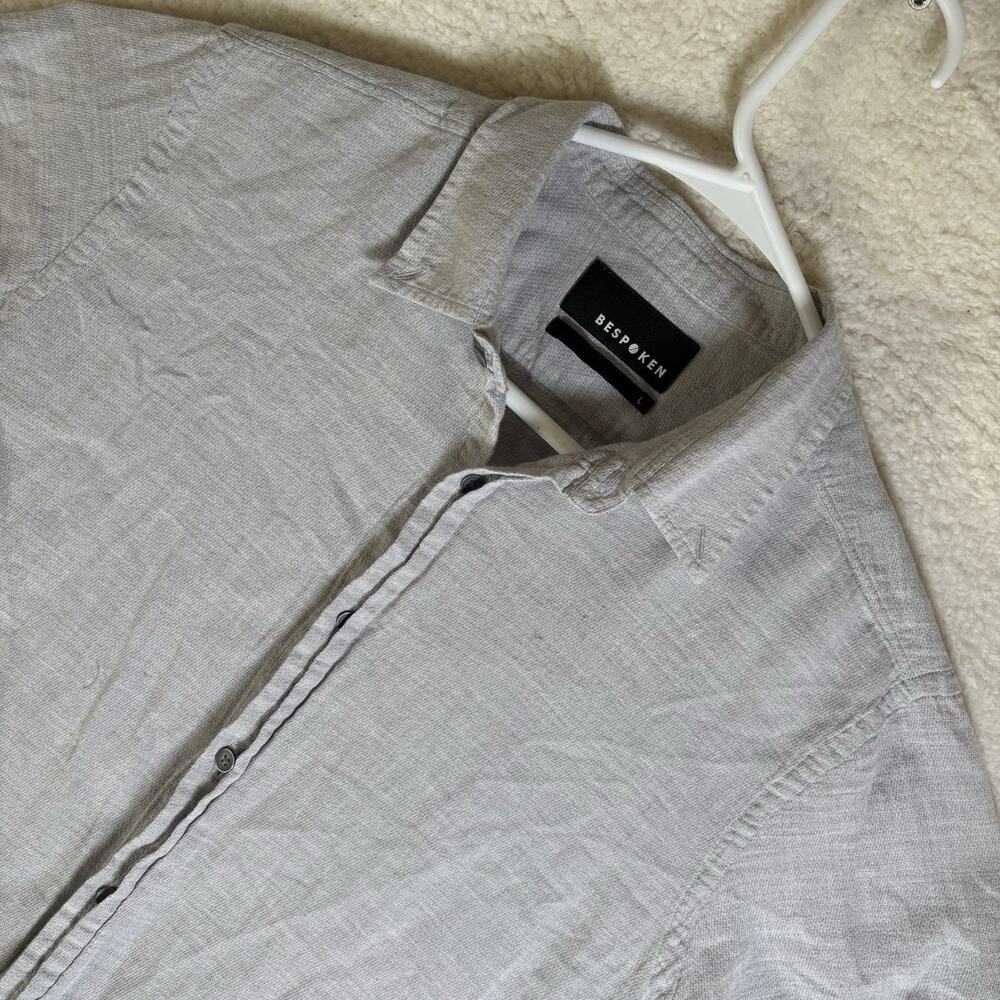 Bespoken Shirt Mens Large Gray Short Sleeve Portugal Made Terry Cotton